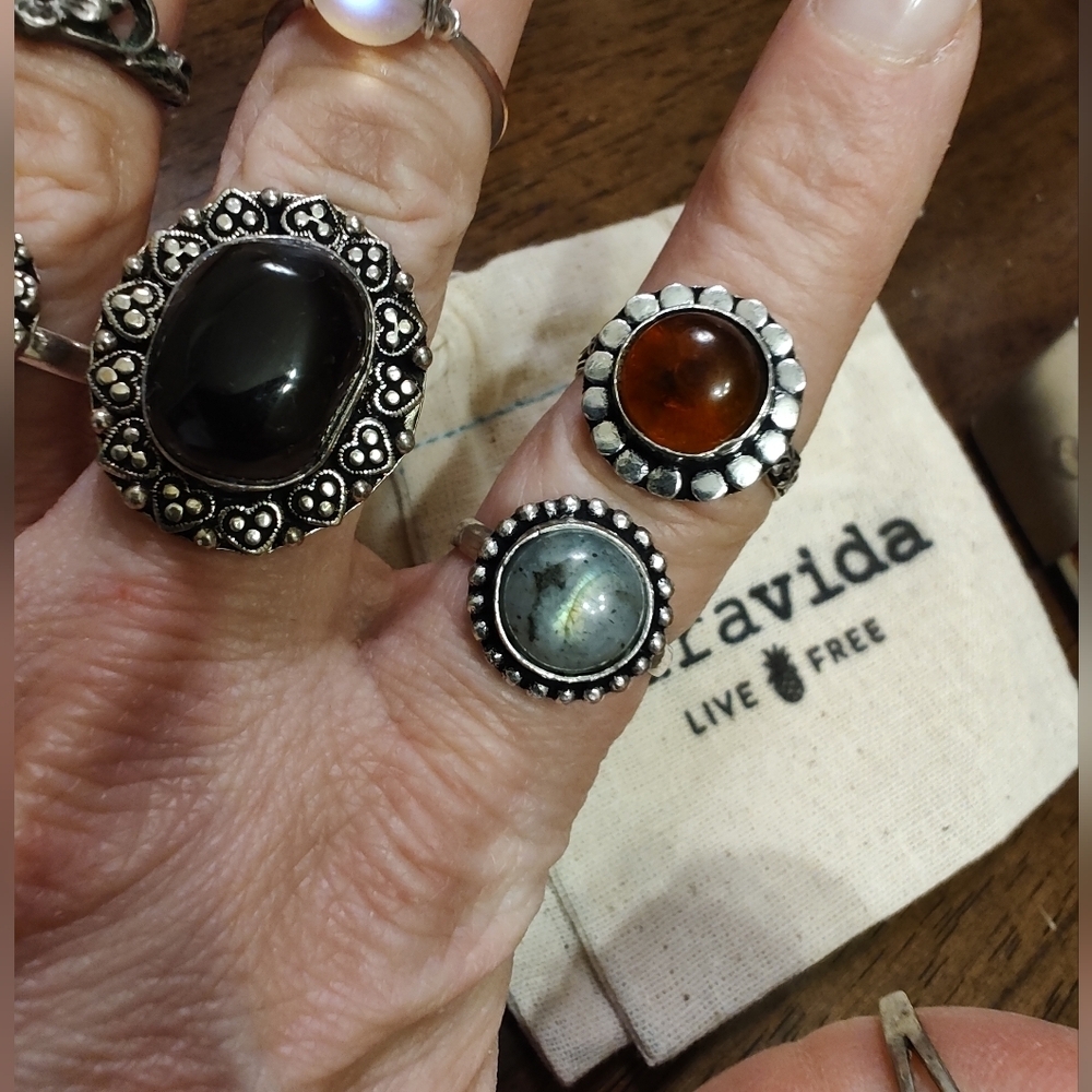 Labradorite Ring Size 8.5 Alloy - Picture 9 of 13